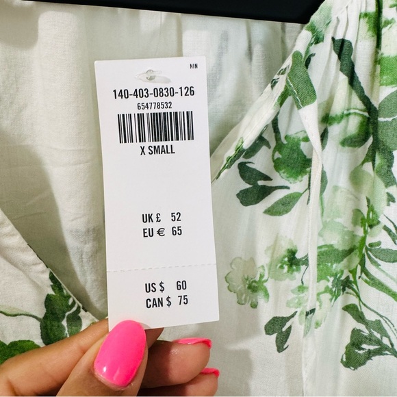 NWT Abercrombie & Fitch Floral Peasant Top XS - Picture 7 of 7